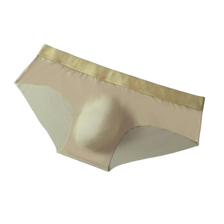HBYJLZYG Men s Seamless Underwear Solid Color Ice Silk Panties Low-Rise Underwear Hip Lifting Breathable Soft Stretchy