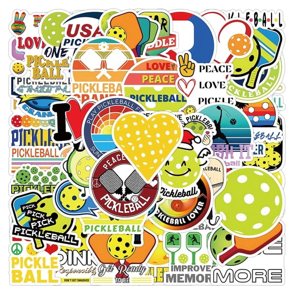 49 Pickleball Stickers – Waterproof Vinyl Pickleball Decals for Water Bottles, Laptops, Notebooks, Tumblers, Phone Cases & Sports Gear