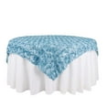 thumbnail image 2 of BalsaCircle 72" x 72" Light Blue Raised Rosette Table Cover Overlays Wedding Tablecloth, 2 of 5