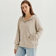 thumbnail image 2 of SUNBS Hoodies for Women Half Boutton Sweatshirts Pullover Drawstring Fall Clothes With Pocket, 2 of 6