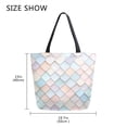 thumbnail image 5 of FORMRS Womens Canvas Tote Bag with Zipper Inner Pocket Shoulder Handbag, Small Pink Pattern, 5 of 7