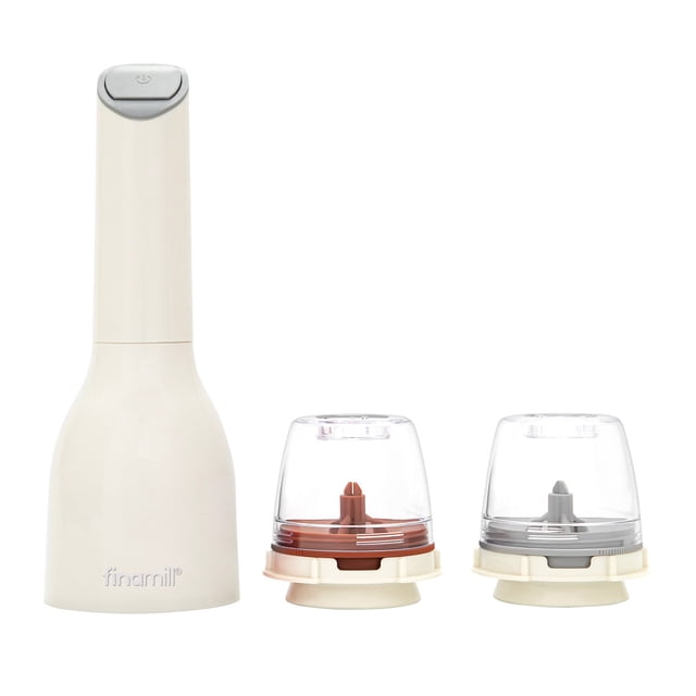 FinaMill Rechargeable Spice Grinder with 2 Pods White