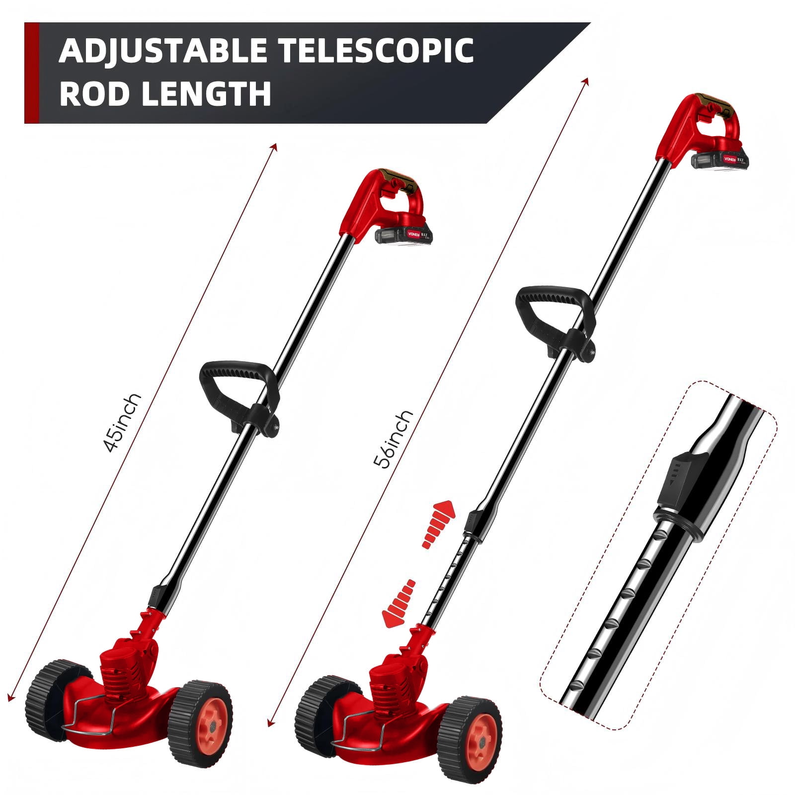ZLieatmp String Trimmers, 24V Cordless Electric Weed Wacker, Cord Lock Lawns Trimmers