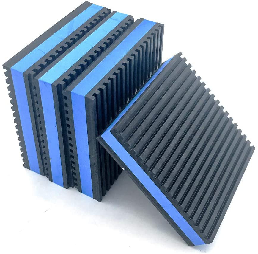 LBG Products Rubber Anti-Vibration Isolator Pads,Heavy Duty Blue EVA Pad for Air Conditioner,Compressors,HVAC,Treadmills etc 2'' X 2'' x 7/8'' 