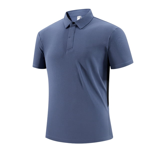 pstuiky Camisas de manga corta para hombre, Camisa de manga corta de color liso para hombre, camisa informal de vacaciones con cuello bordado de manga corta. ropa de hombre xl