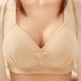 thumbnail image 2 of Bigersell Plus Size Tshirt Bra in Clearance Woman's Embroidered Seamless Comfortable Breathable Bra Underwear No Underwire T-Shirt Bra Style F-1170 Beige 36/80, 2 of 3