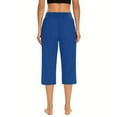 thumbnail image 4 of Xzbqbs Capris for Womens Capris for Summer Plus Size Capri Pants Workout Wide Leg Cropped Pants Causal Lounge Capris Pants with Pockets, 4 of 6