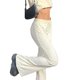thumbnail image 1 of Apricot M 2021 Primavera y novedad de verano Pantalones acampanados informales y deportivos de cintura alta holgados de Color sólido para mujer, 1 of 8