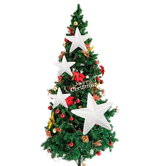 LOLIPPYY 10Pcs White Stars for DIY Christmas Decor and Home Festival Decorations