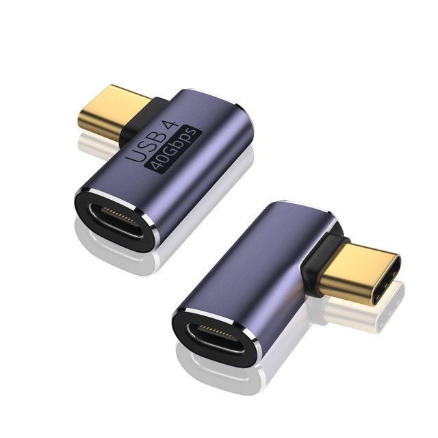 Adaptador USB C de 90 grados VCOM para transferencia de datos de 40 Gbps (paquete de 2)