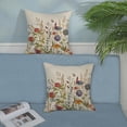 thumbnail image 3 of Spring Pillow Covers 18x18 Inch 2 Pcs Sage Green Watercolor Wild Flower Decor Throw Pillows Vintage Floral Plant Seasonal Summer Outdoor Decoration Pillowcase Linen Cushion Cover for Couch Sofa, 3 of 6