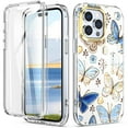 thumbnail image 1 of Tarise iPhone 12 Pro Max Case with Screen Protector, [Wireless Charging] Shockproof Drop Proof Dual Layer Rugged Hybid Back Cover with TPU Impact Resistant Bumper for Apple iPhone 12 Pro Max,Butterfly, 1 of 8