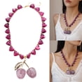 thumbnail image 2 of Modern Chain Necklace Acrylic Texture Adjustable Fashion Jewelry Cherries Pendant Necklaces Suitable for Daily Party, 2 of 8