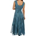 thumbnail image 2 of Sakkas Kevina Stonewashed Rayon Embroidered Dress - Steel Blue - S/M, 2 of 5