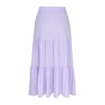 thumbnail image 5 of cocolona Skirts for Women Fashion Casual Solid High Waist Flowy Long Skirts Summer Beach Vacation A Line Maxi Skirts Purple M, 5 of 7
