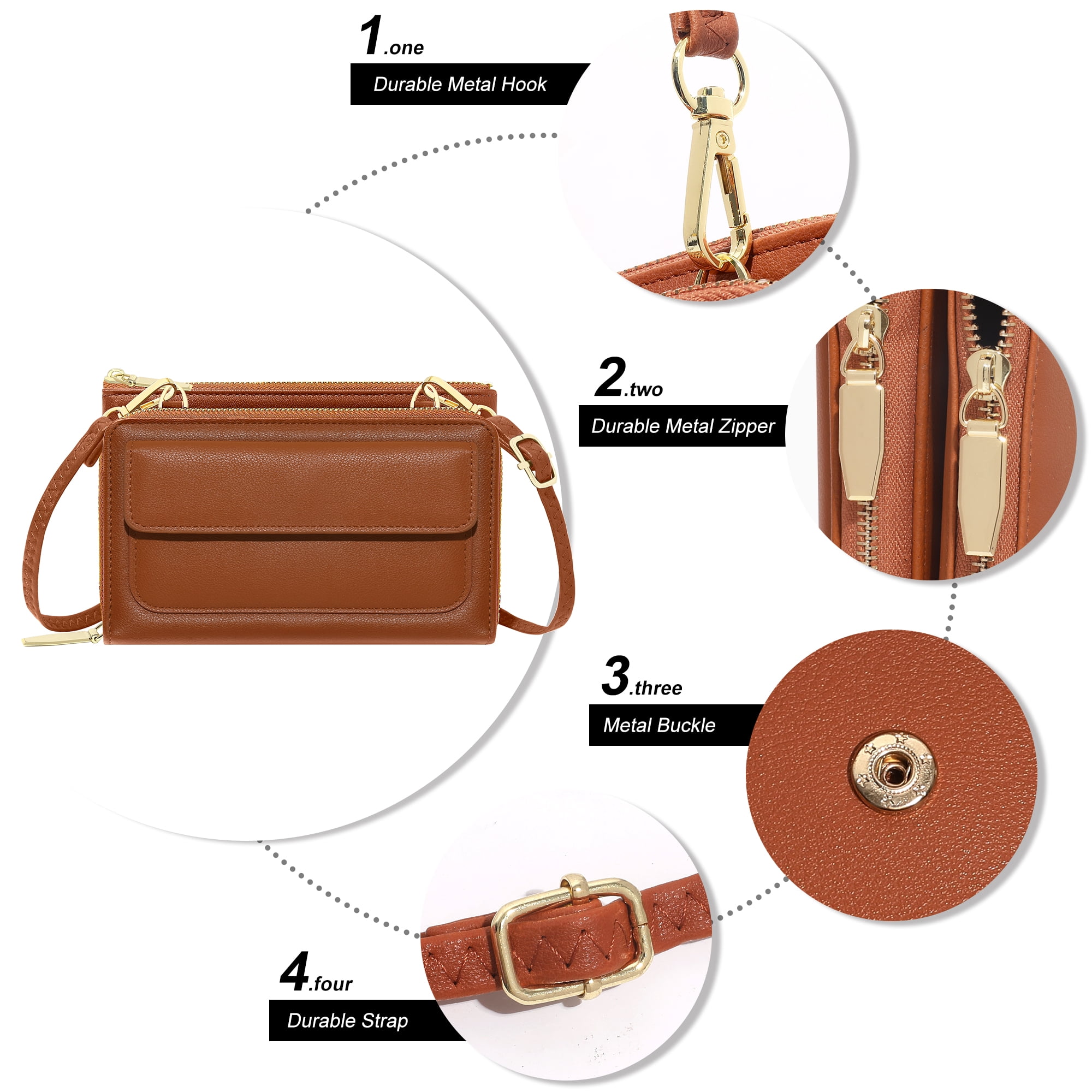 Badiya Small Crossbody Bag for Women Cell Phone Wallet Purse Mini Shoulder Handbags with Card Slots