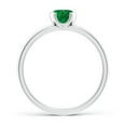thumbnail image 2 of ANGARA Natural Semi Bezel-Set Emerald Solitaire Engagement Ring in 14K White Gold for Women (Size-5mm) | May Birthstone, Birthday, Anniversary, Jewelry Gift for Women | Natural Emerald Ring, 2 of 9