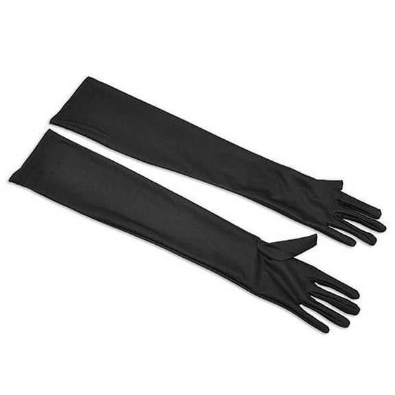 HEVIRGO 1 Pair Fashion Women Long Gloves Opera Wedding Bridal Evening Party Glove(Black)