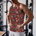 thumbnail image 5 of Uemuo Dinosaur Christmas Pattern Men's Muscle Shirts Sleeveless Dry Fit Gym Workout Tank Top Lightweight Sports Tank Top Beach Tank Top, Loose-fit Sleeveless Shirt-XX-Large, 5 of 7