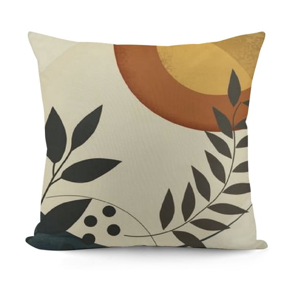 SHANXI Boho Abstract Sun Pillow Covers Mid Century Modern Throw Pillow Covers Minimalist Geometric Leaf Decorative Pillow Cases Bohemian Line Art Pillowcase for Outdoor Couch Patio 12x12in