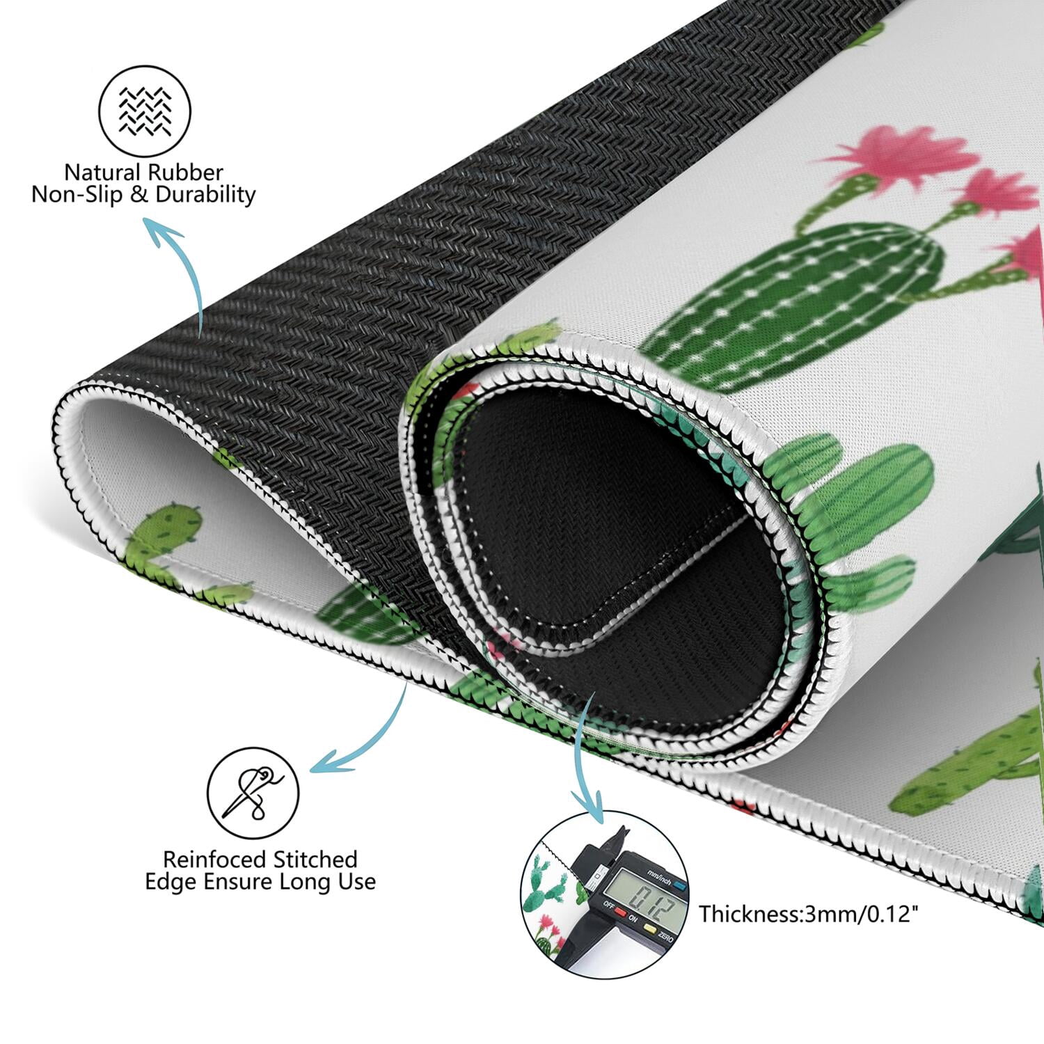 31.5 Inch Botanical Style Game Table Pad Crafted from Premium Rubber Material with Anti-Slip Grip Surface and Noise Dampening Features for Multi-Game Activities