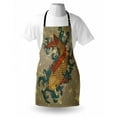 thumbnail image 3 of Japanese Apron Grunge Asian Style Oriental Water Koi Carp Fish Aquatic Theme Distressed Pattern, Unisex Kitchen Bib Apron with Adjustable Neck for Cooking Baking Gardening, Multicolor, by Ambesonne, 3 of 3