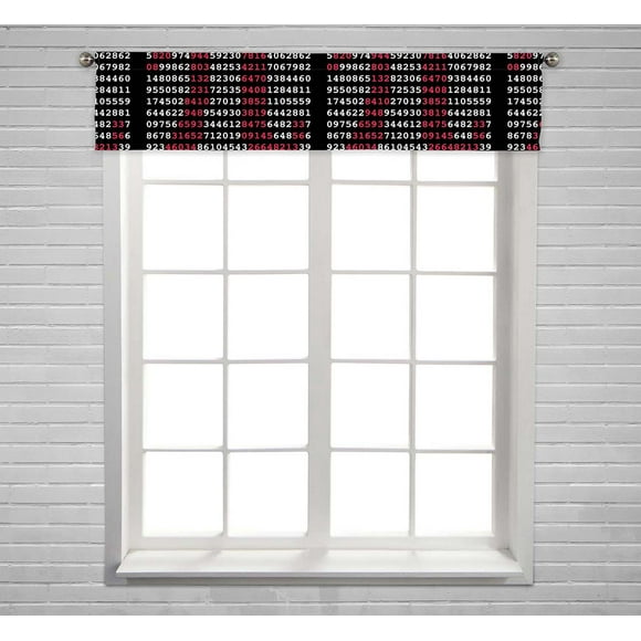 YUSDECOR Pi Sign And Pi Numbers On Black Background Window Curtain Valance Rod Pocket 54x12 inch
