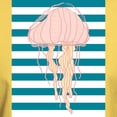 thumbnail image 3 of CafePress - Blue White Bold Stripes Hand Drawn Jellyfish T Shi - Men's Classic Graphic T-Shirt, 3 of 4