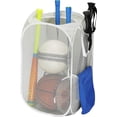 thumbnail image 4 of Mesh Pop-Up Laundry Hamper Basket With Side Pocket, Gray - 2 Pack, 4 of 5