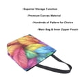 thumbnail image 3 of FORMRS Womens Canvas Tote Bag with Zipper Inner Pocket Shoulder Handbag, Vibrant Leaves Pattern, 3 of 7