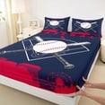 thumbnail image 4 of Erosebridal Est Baseball Sleep Bed Sheets for Kids, Navy Red Game King Sheets, 4pcs, 4 of 5