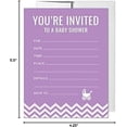 thumbnail image 3 of Koyal Wholesale Lavender Chevron Girl Baby Shower Paper Invitations, Blank Cards with Envelopes, 20-Pack, 3 of 3