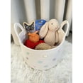 thumbnail image 3 of 1pc White Woven Pet Storage Basket With Heart Print, Suitable For Toys, Snacks And Clothes Storage, 3 of 5
