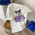 thumbnail image 4 of Kuromi Cotton T-shirt Women Anime Sanrio Melody T Shirts Kawaii Cartoons Casual Clothes Fashion Unisex Streetwear Oversized Tops, 4 of 13