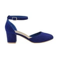 thumbnail image 3 of XY London Womens Billie-May Chunky Strappy Mid Block Heel Court Shoes, 3 of 4