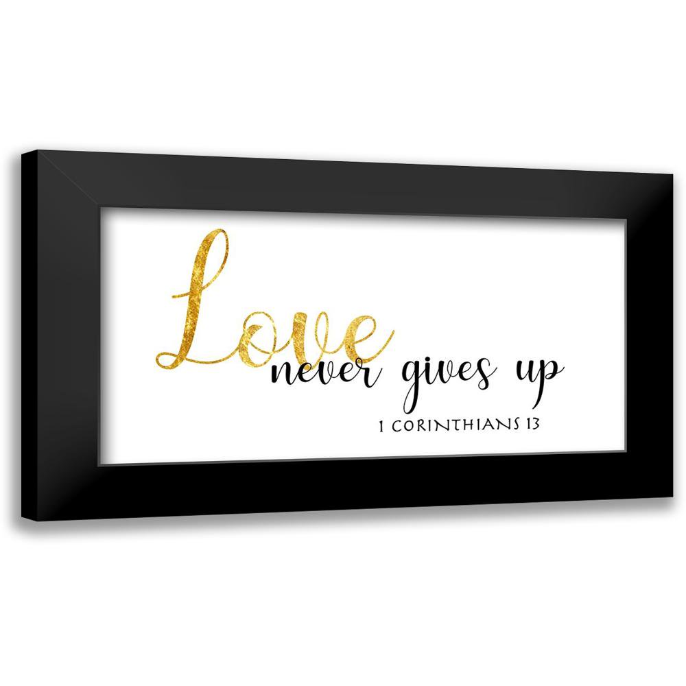 CAD Designs 24x14 Black Modern Framed Museum Art Print Titled - 1 Corinthians 13