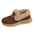 thumbnail image 2 of Womens Snow Boots Wedge Heel Boots Thick Sole Warm Winter Boots with Metal Buckle and Furry Collar Fashion Casual Shoes for Outdoor Daily Leisure Wear, 2 of 7