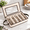 Beige, variant on Blue 5-Compartment Flatware Storage Chest Utensil Organizer with Lid