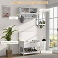 thumbnail image 4 of HOMCOM Coat Rack with Shoe Storage Bench for Hallway Bedroom White, 4 of 10