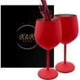 thumbnail image 4 of K&K Home Unbreakable Stainless Steel Red Wine Glasses - Set of 2, 4 of 8