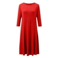thumbnail image 3 of Sngxgn Women's Long Sleeve Ruched Bodycon Dress Square Neck Party Midi Dresses(Red,XXL), 3 of 6