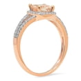 thumbnail image 2 of Dazzlingrock Collection 10K Cushion Morganite & Round White Diamond Bridal Split Shank Engagement Ring 1 CT, Rose Gold, Size 4.5, 2 of 4