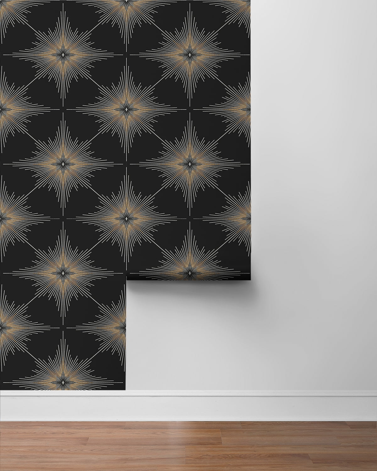 NextWall Ebony Stellar Geo Peel and Stick Wallpaper