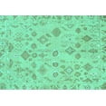 thumbnail image 1 of Ahgly Company Machine Washable Indoor Rectangle Oriental Turquoise Blue Traditional Area Rugs, 5' x 8', 1 of 4