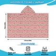 thumbnail image 2 of Pink Christmas Tree Pattern Hooded Bath Towel，50"x30" for Ages 3 To 12 Kids, Quick Dry Lightweight Soft Microfiber Hood Beach Towel Cover Up for Kids, 2 of 7