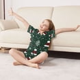 thumbnail image 3 of FORMRS Kids Short Sleeve Top and Pants Pajama Set Unisex Satin 2-Piece Sleepwear, Sizes 11-12Y, Christmas Santa Hats, 3 of 8