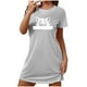 thumbnail image 2 of Camisón corto de talla grande para mujer, camisón de manga corta con estampado de pecho a la moda, camisón para mujer, 2 of 5