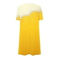 thumbnail image 4 of Viikei Womens Summer Dresses under $10,Casual Floral Print Short Sleeve Dress,Women's Short Sleeved Dress with Floral Print Round Neck Dress Yellow XXL, 4 of 5