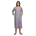 thumbnail image 4 of Moomaya Cotton Printed Button Down Nightdress For Women Nursing Night Gown, 4 of 6