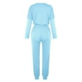 thumbnail image 3 of Lovskoo 2024 Long Sleeve Track Suits for Women Set Spring Fall Two-Piece Sets Solid Tops Casual Pants Sweatsuit Jogger Lounge Sets Sky Blue 4XL, 3 of 5